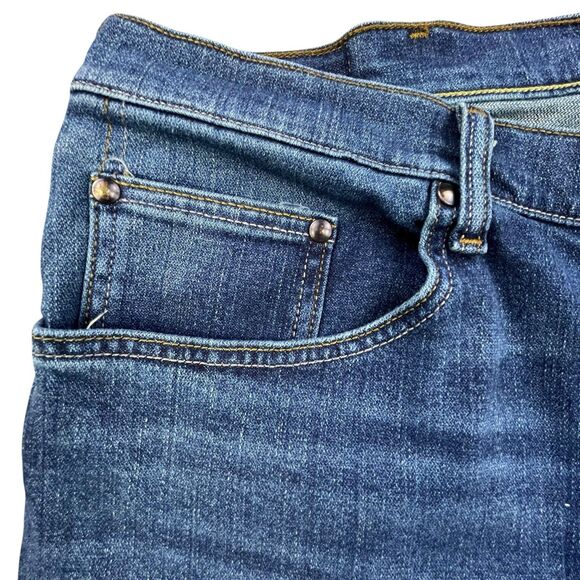 Wrangler Jeans Mens 38x32 (Fits 38x33) Blue Denim Slim Straight Western Cowboy - Picture 3 of 13